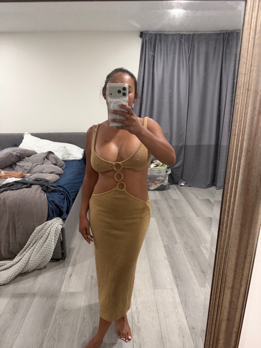 Knited beige vacation dress
